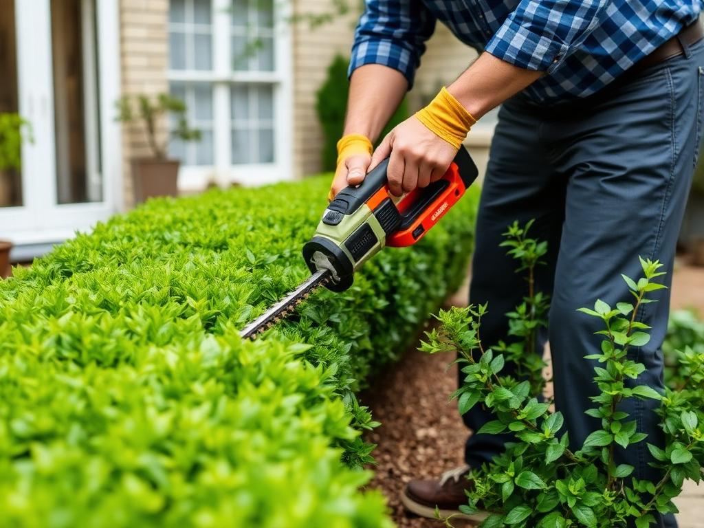 cleandream.at Gartenpflege Wien Heckenschnitt — Formschnitt einer Hecke im Wohnhausgarten